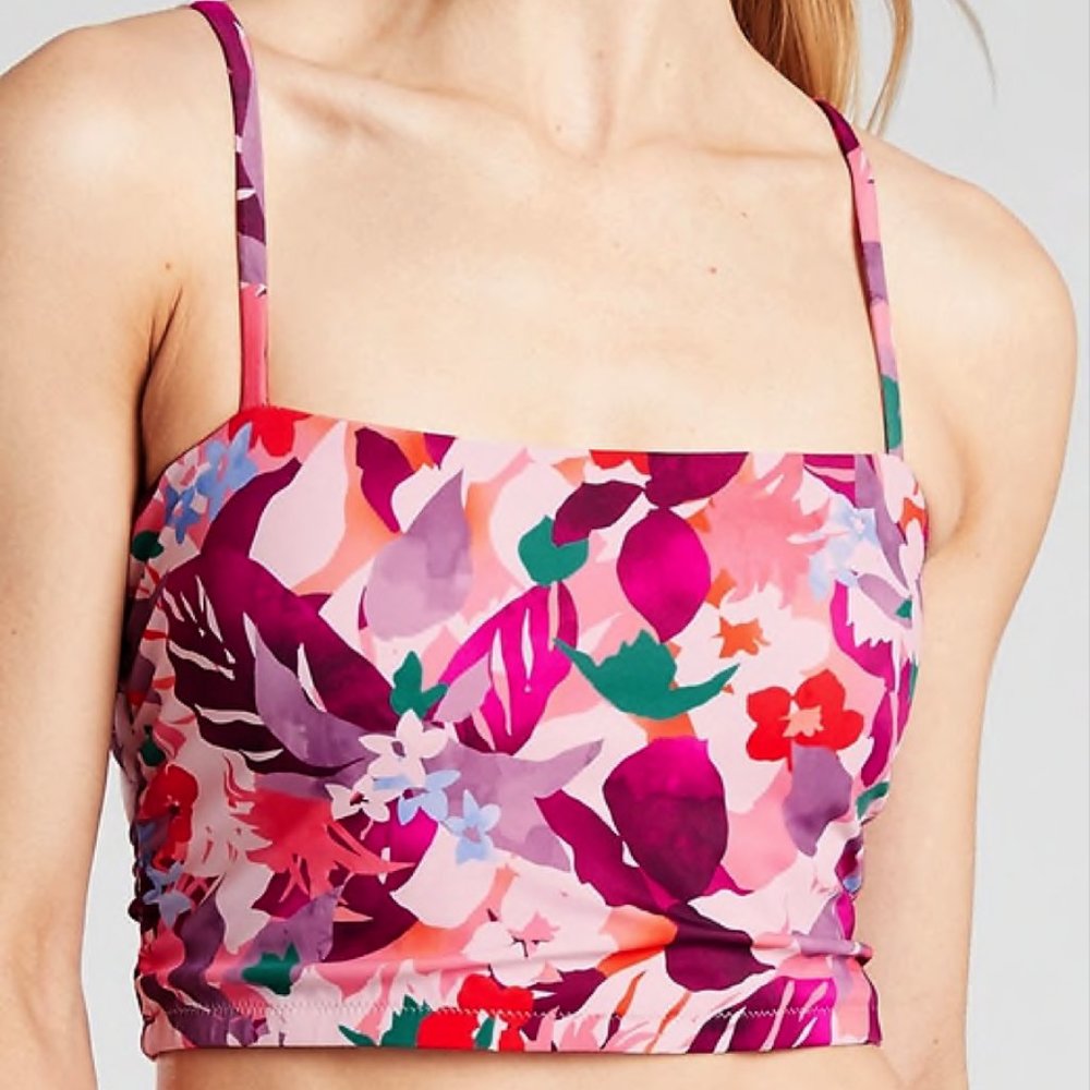NWT Athleta 34 B / C Daybreak Tropic Bra Cup Bikini Top Adjustable Straps Padded - Picture 2 of 8